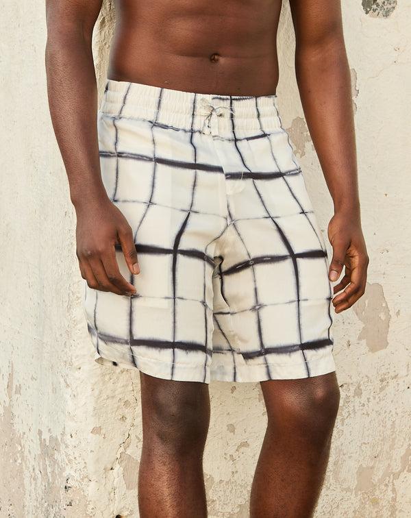 smr days Hiri Silk Shorts in White and Black