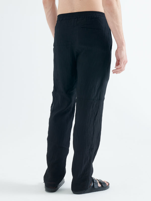 Smr Days Malibu Cotton Silk Trousers In Black