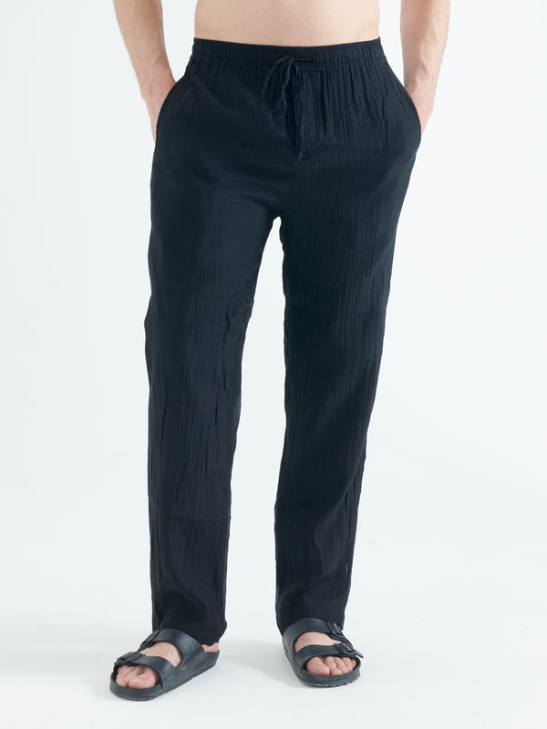 smr days Malibu Cotton Silk Trousers in Black