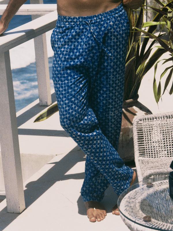 smr days Malibu Organic Cotton in Blue Block Print