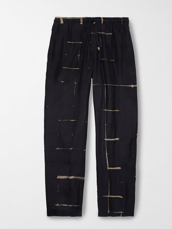 Smr Days Malibu Silk Trousers In Black And Sand