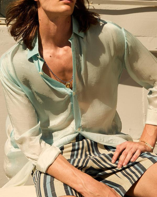 smr days Paloma Silk Shirt in Blue Ombre