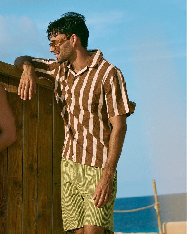 smr days Paraiso Cotton Shirt in Butter Stripe