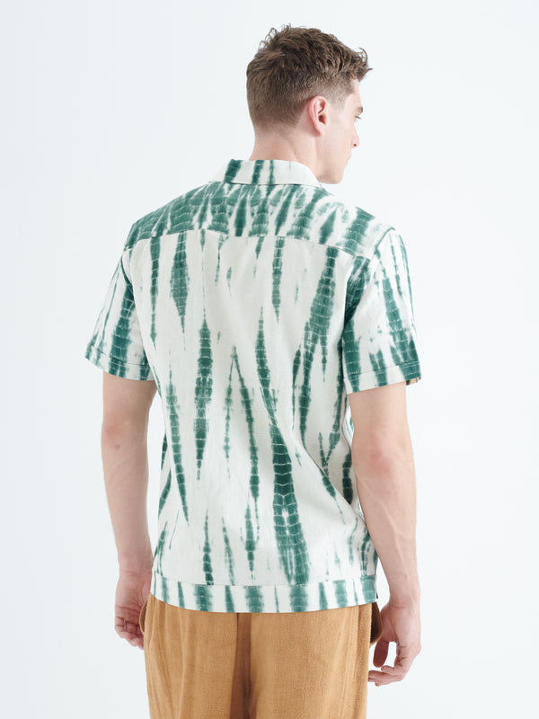 Smr Days Paraiso Cotton Shirt In Green Tie-Dye