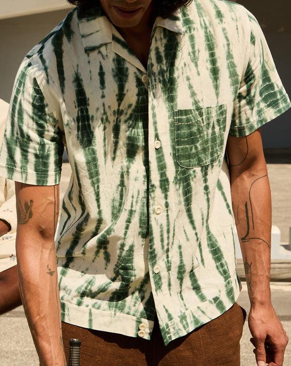 smr days Paraiso Cotton Shirt in Green Tie-Dye