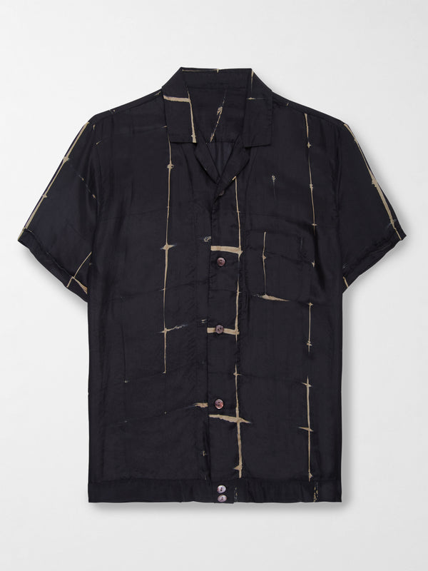 Smr Days Paraiso Silk Shirt In Black And Sand