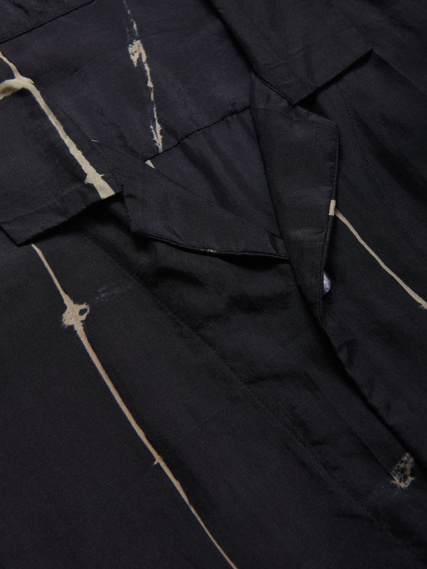Smr Days Paraiso Silk Shirt In Black And Sand
