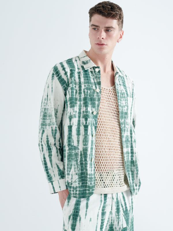 Smr Days Talamanca Cotton Jacket In Green Tie-Dye