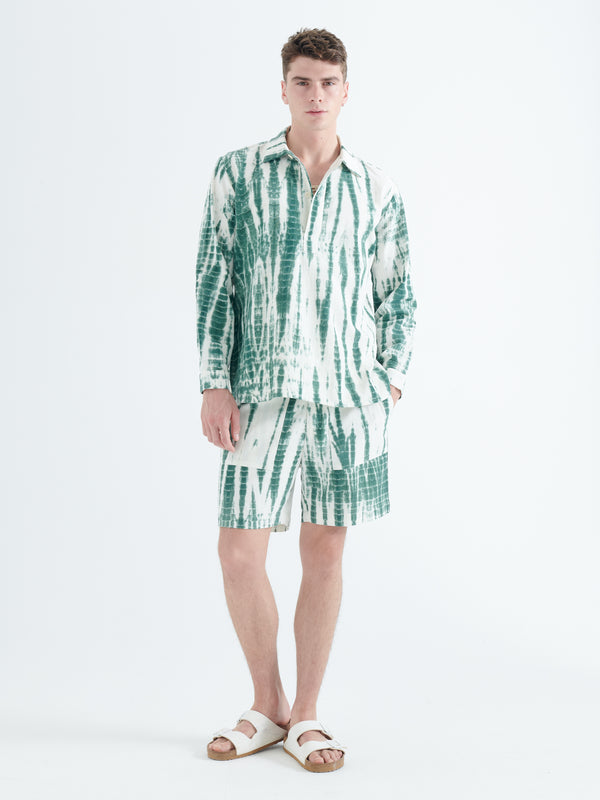 Smr Days Talamanca Cotton Jacket In Green Tie-Dye