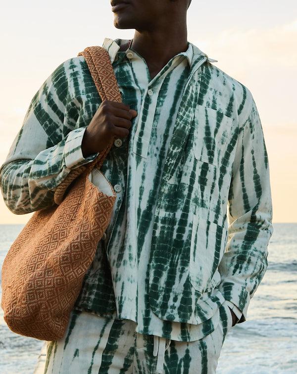 smr days Talamanca Cotton Jacket in Green Tie-Dye