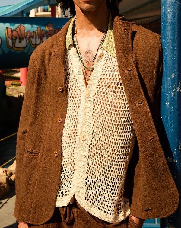 smr days Vale De Lobo Cotton Jacket in Brown