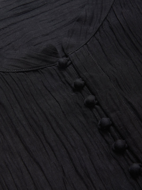 Smr Days Yves Cotton Silk Shirt In Black