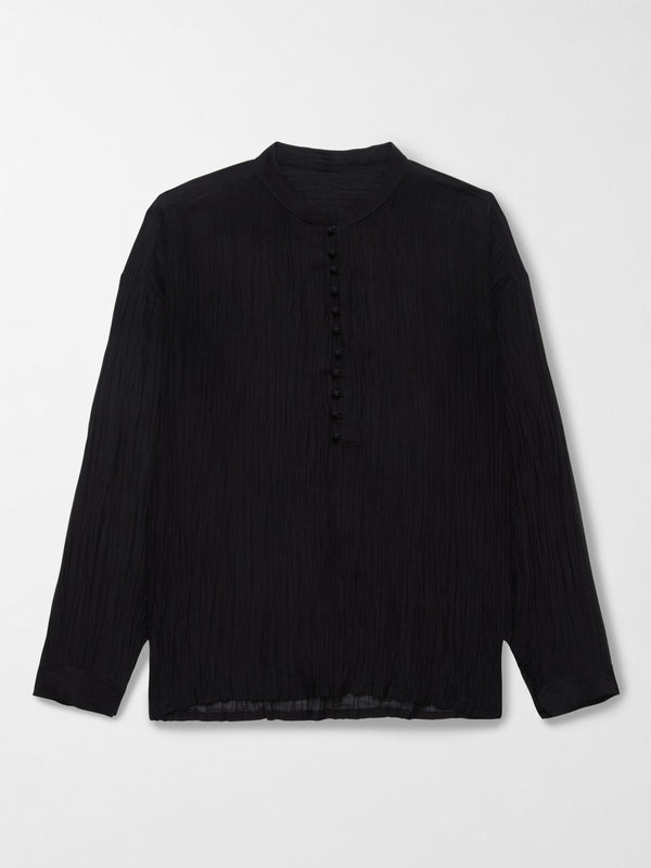 Smr Days Yves Cotton Silk Shirt In Black