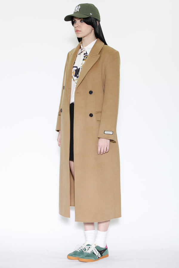Snow Xue Gao 100% Merino Wool Camel Wrap Long Coat