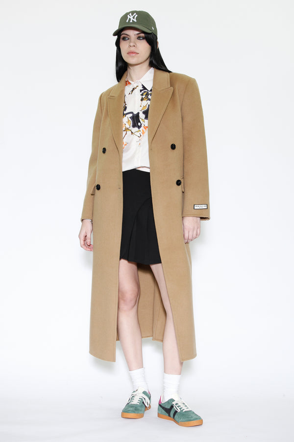 snow xue gao 100% Merino Wool Camel Wrap Long Coat