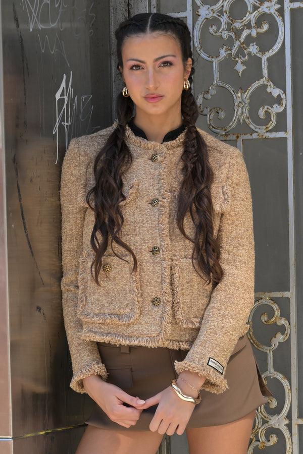 snow xue gao Brown Wool Tweed Blazer