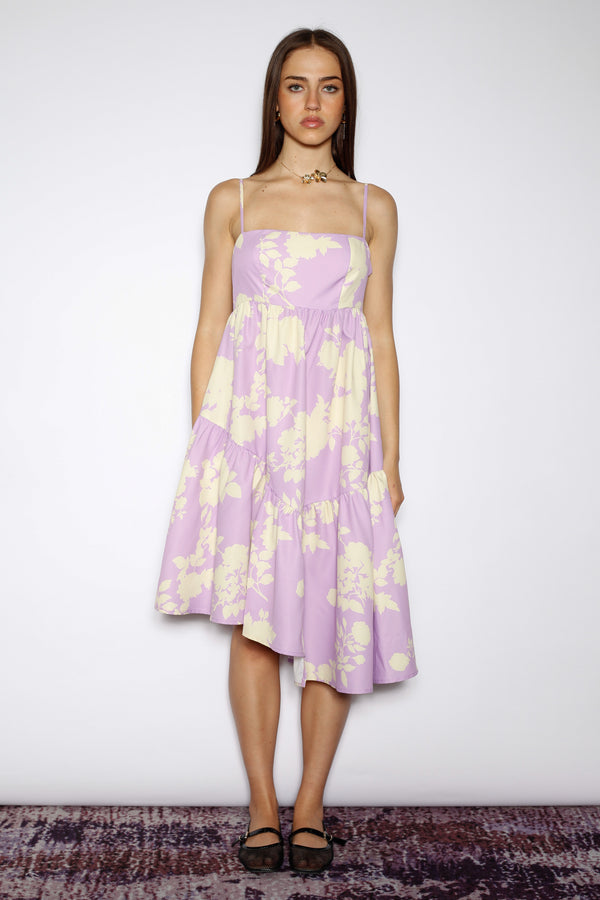 Snow Xue Gao Cotton Lavender Floral Prints Dress