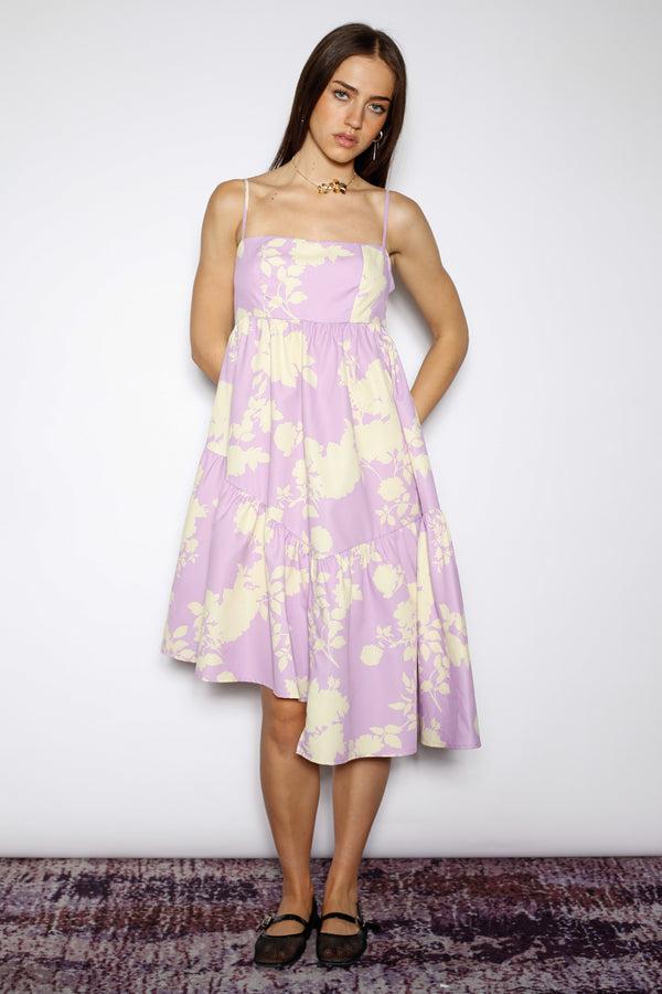 Snow Xue Gao Cotton Lavender Floral Prints Dress