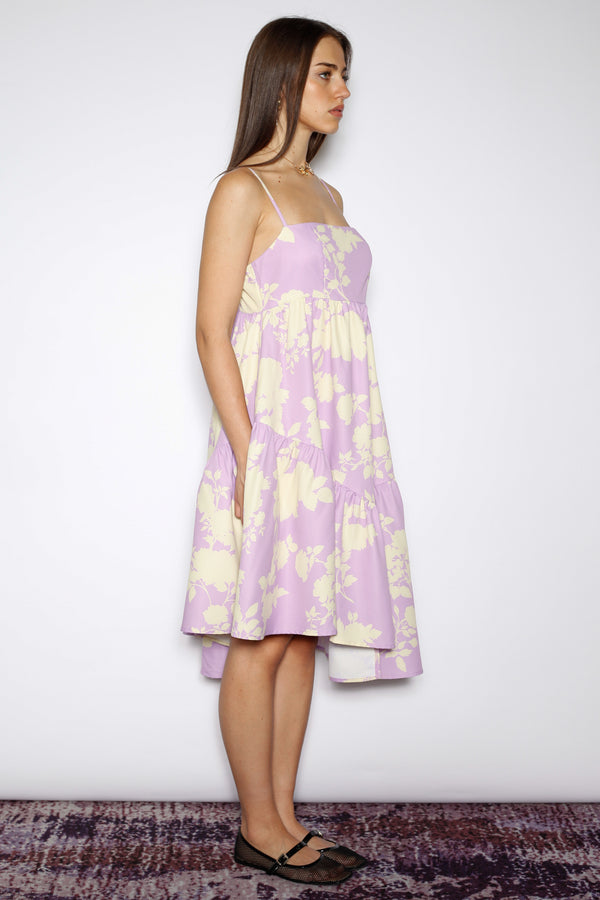 Snow Xue Gao Cotton Lavender Floral Prints Dress