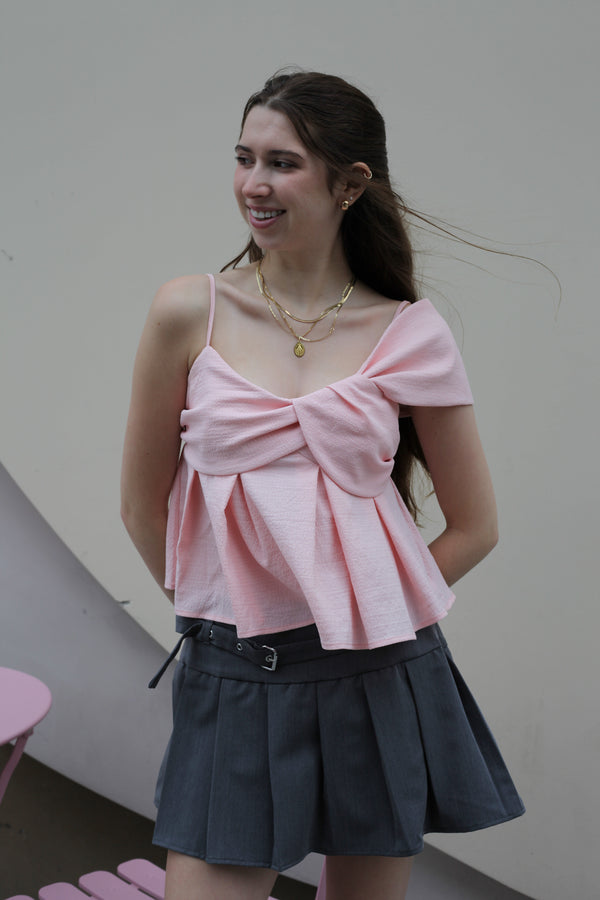 Snow Xue Gao Cotton Pink Asymmetrical Top