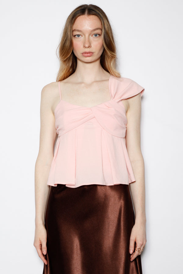 Snow Xue Gao Cotton Pink Asymmetrical Top