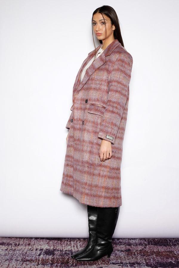 Snow Xue Gao Heavy Wool Blush Red Plaid Coat