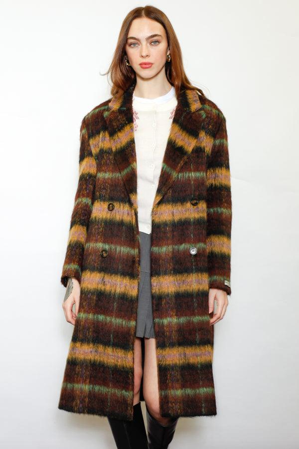 Snow Xue Gao Heavy Wool Brown Plaid Coat