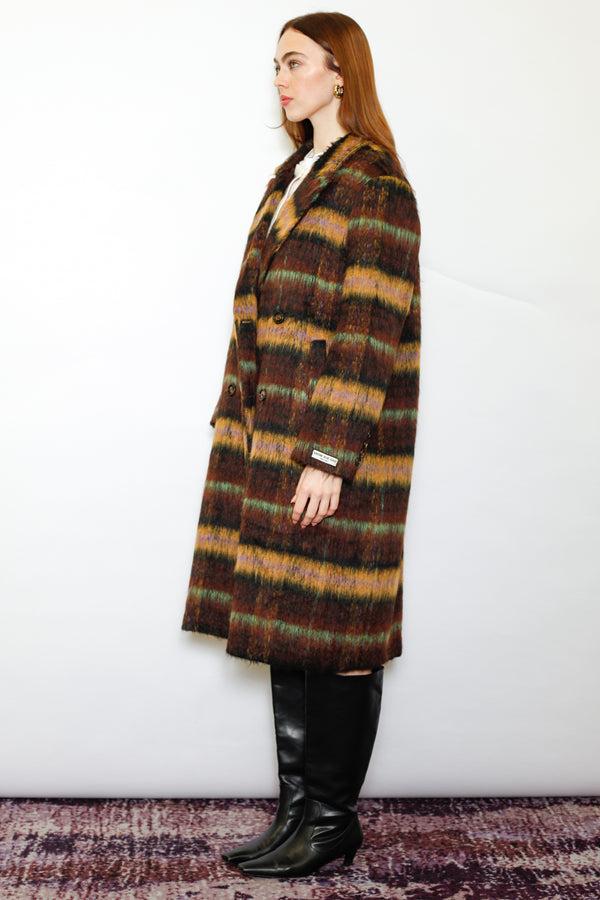 Snow Xue Gao Heavy Wool Brown Plaid Coat