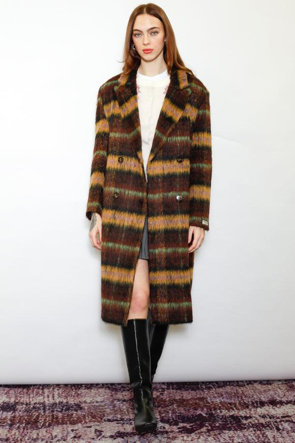 snow xue gao Heavy Wool Brown Plaid Coat