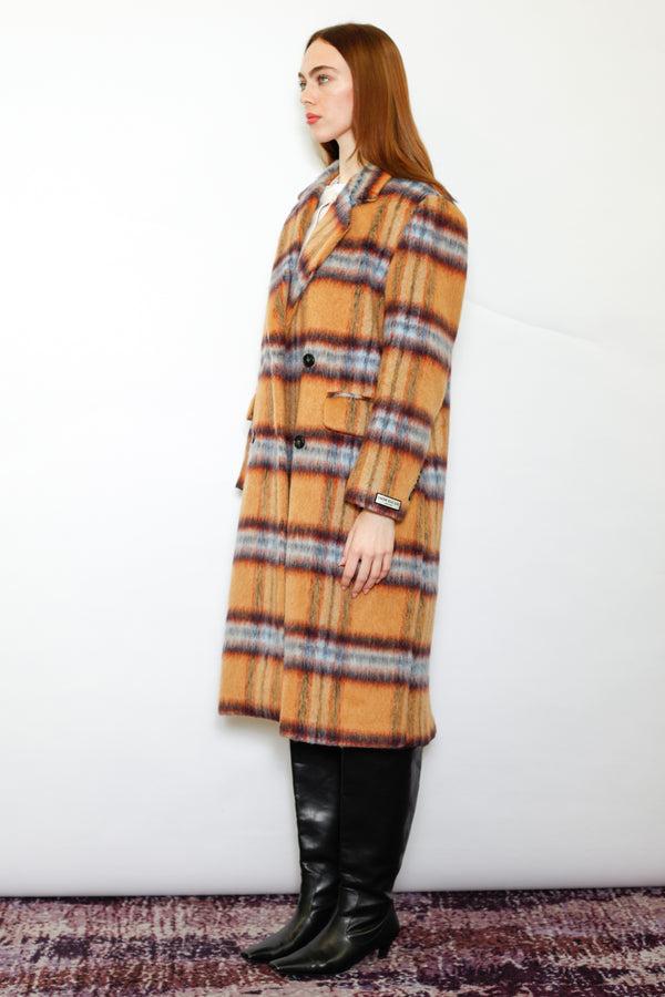 Snow Xue Gao Heavy Wool Camel Plaid Coat