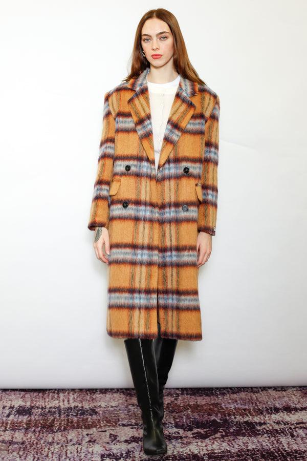 snow xue gao Heavy Wool Camel Plaid Coat
