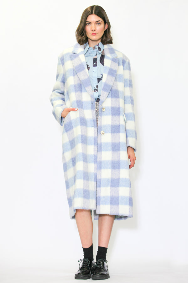 Snow Xue Gao Heavy Wool Pastel Blue Coat