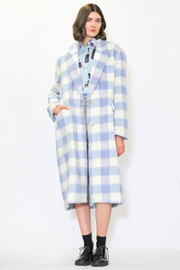 Snow Xue Gao Heavy Wool Pastel Blue Coat