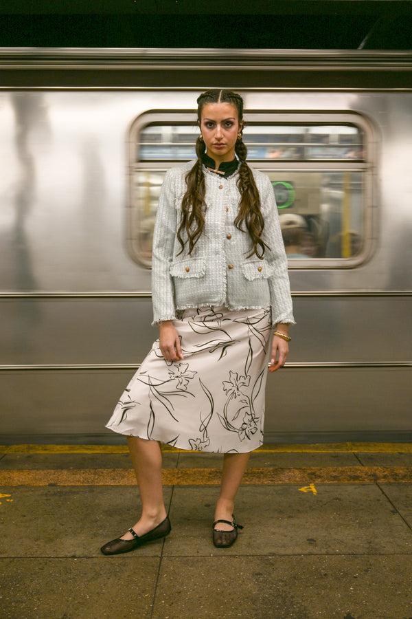 Snow Xue Gao Icy Blue Wool Blazer