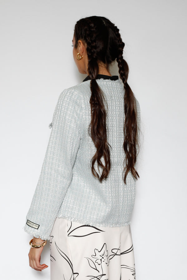 Snow Xue Gao Icy Blue Wool Blazer