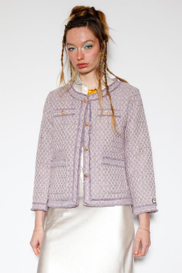 Snow Xue Gao Lavender Wool Tweed Blazer