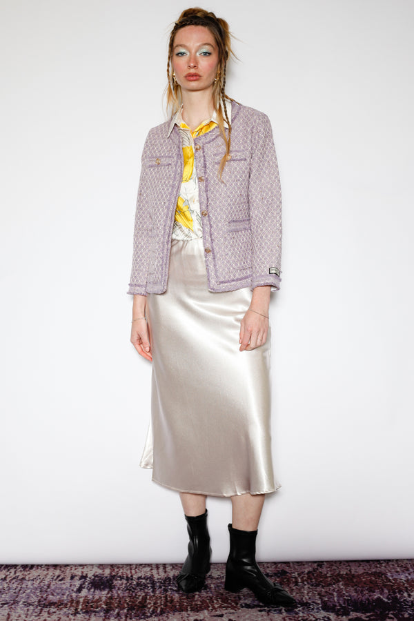 Snow Xue Gao Lavender Wool Tweed Blazer