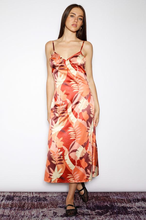 Snow Xue Gao Silk Printed Backless Slip Dress