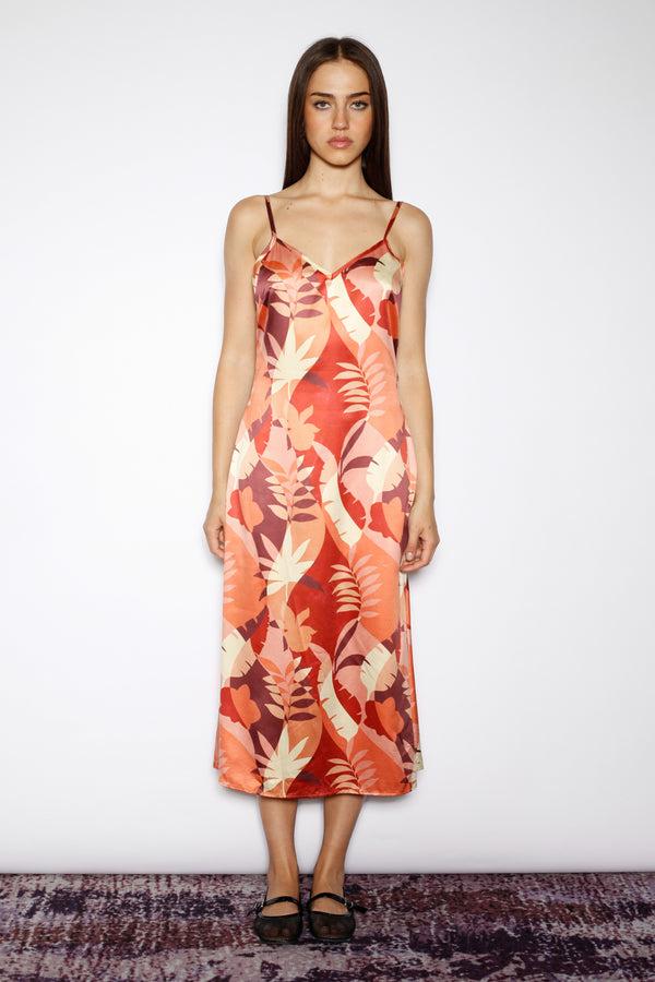 Snow Xue Gao Silk Printed Backless Slip Dress