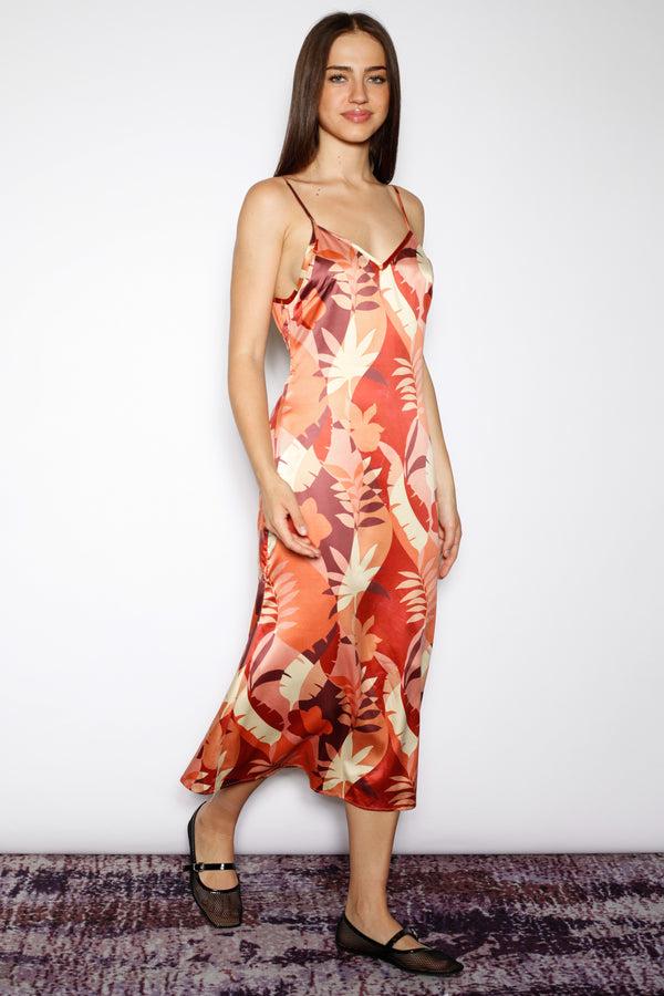 snow xue gao Silk Printed Backless Slip Dress