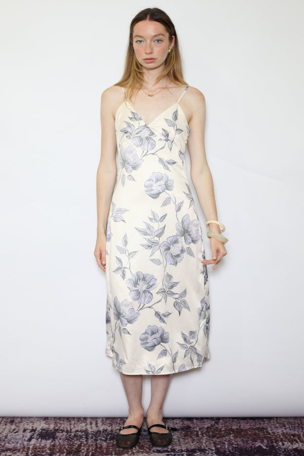 Snow Xue Gao Silk Printed Champagne Slip Dress