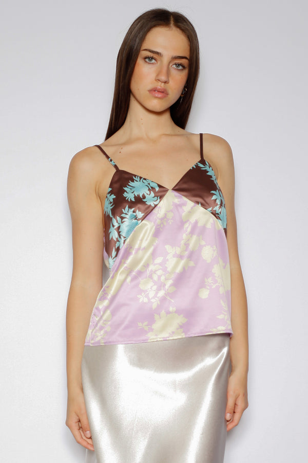snow xue gao Silk Two Tone Camisole Top