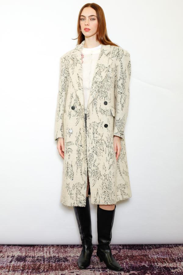 Snow Xue Gao Wool Art Textured Beige Coat