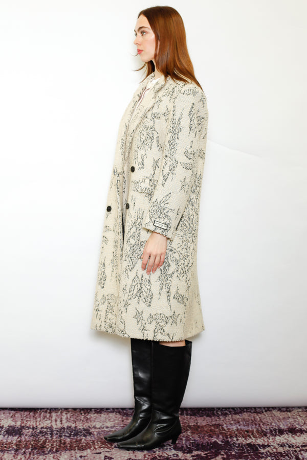 Snow Xue Gao Wool Art Textured Beige Coat