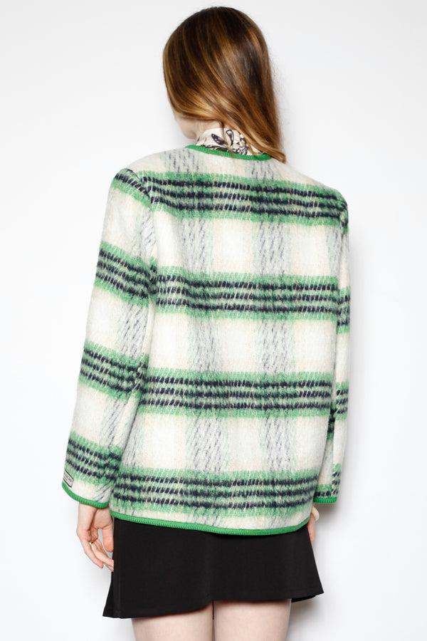 Snow Xue Gao Wool Green Plaid Blazer