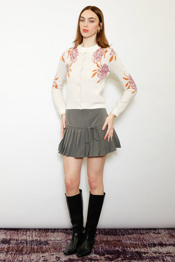 Snow Xue Gao Wool Lilac Floral Cardigan