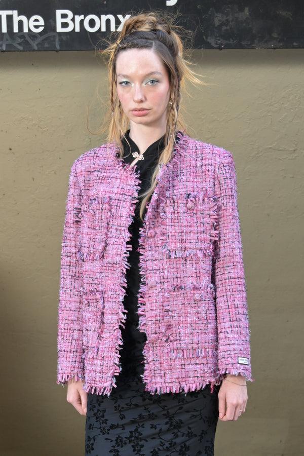 Snow Xue Gao Wool Lilac Tweed Blazer