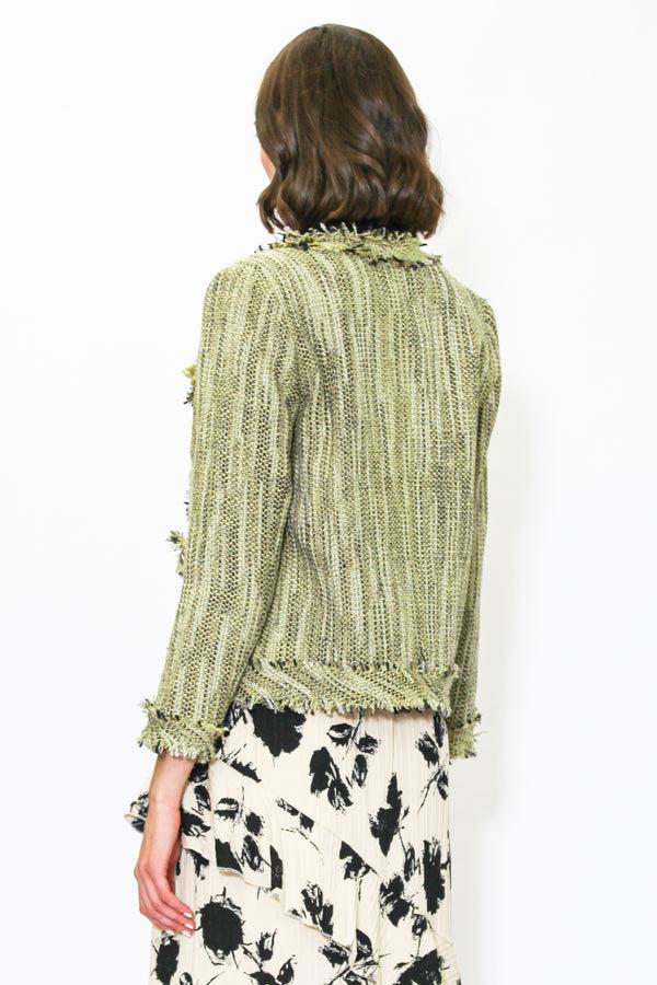 Snow Xue Gao Wool Olive Green Tweed Blazer