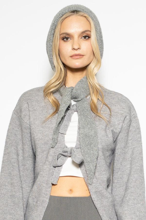 Snow Xue Gao Wool Knitted Grey Hoodie Hat Balaclava Bonnet