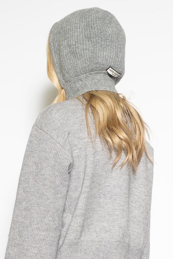 Snow Xue Gao Wool Knitted Grey Hoodie Hat Balaclava Bonnet